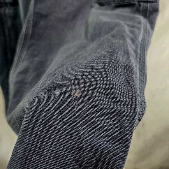 Carhartt Pants Mens 34 X 30 Blue FR Fire Resistant Canvas Cargo Carpenter - Picture 8 of 13